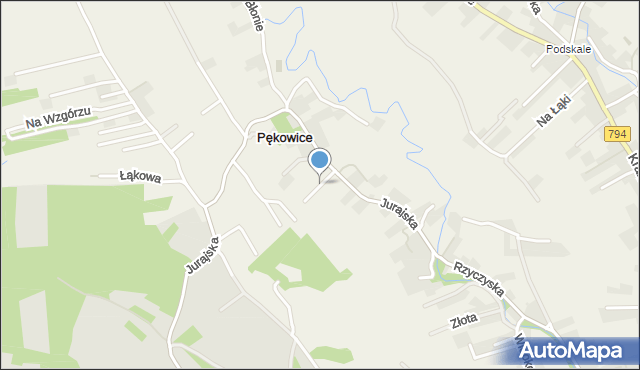 Pękowice, Pod Fortem, mapa Pękowice