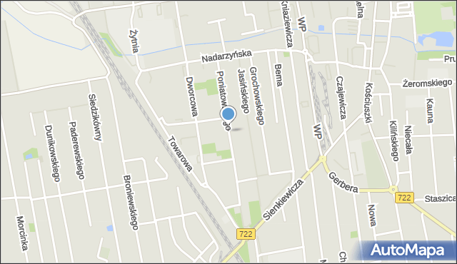 Piaseczno, Poniatowskiego, mapa Piaseczno