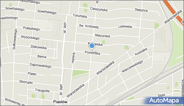 Piastów powiat pruszkowski, Pomorska, mapa Piastów powiat pruszkowski