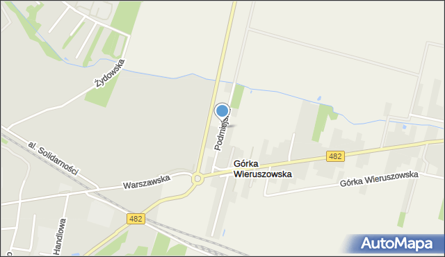 Pieczyska gmina Wieruszów, Podmiejska, mapa Pieczyska gmina Wieruszów