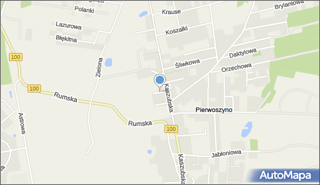 Pierwoszyno, Porzeczkowa, mapa Pierwoszyno