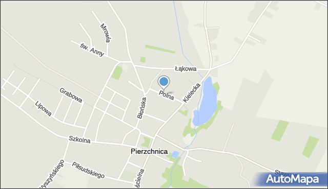 Pierzchnica powiat kielecki, Polna, mapa Pierzchnica powiat kielecki