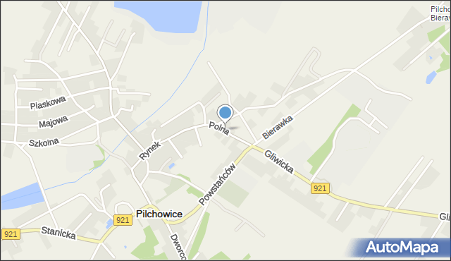 Pilchowice powiat gliwicki, Polna, mapa Pilchowice powiat gliwicki