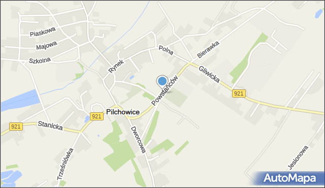 Pilchowice powiat gliwicki, Powstańców, mapa Pilchowice powiat gliwicki