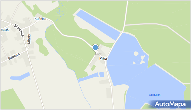 Piłka gmina Herby, Podleśna, mapa Piłka gmina Herby