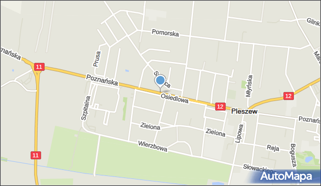 Pleszew, Poznańska, mapa Pleszew