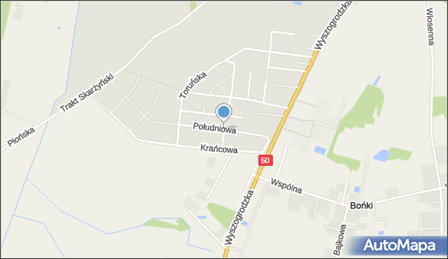 Płońsk, Południowa, mapa Płońsk