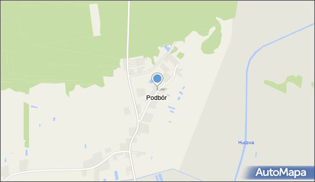 Podbór gmina Tyszowce, Podbór, mapa Podbór gmina Tyszowce