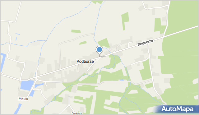 Podborze gmina Olesno, Podborze, mapa Podborze gmina Olesno