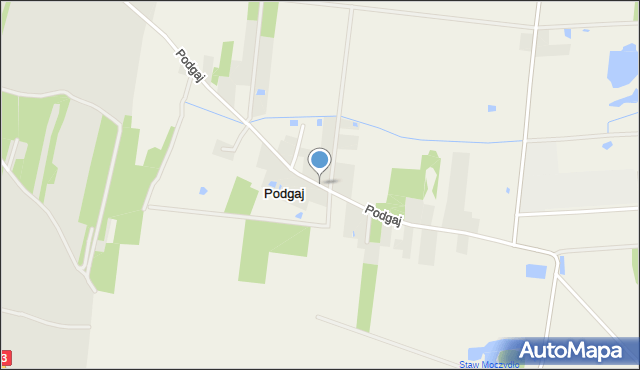 Podgaj gmina Łuków, Podgaj, mapa Podgaj gmina Łuków