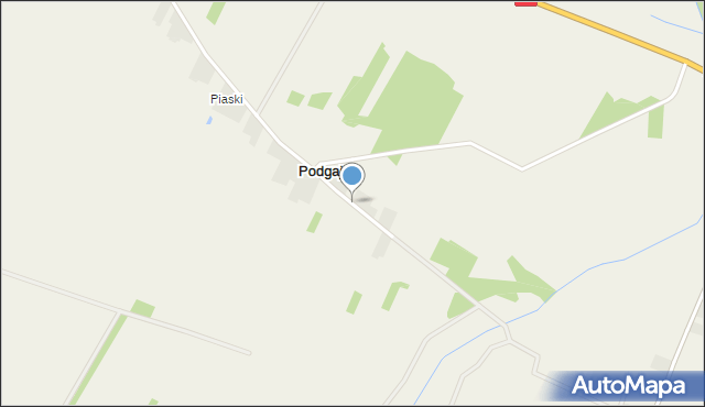 Podgaj gmina Paradyż, Podgaj, mapa Podgaj gmina Paradyż