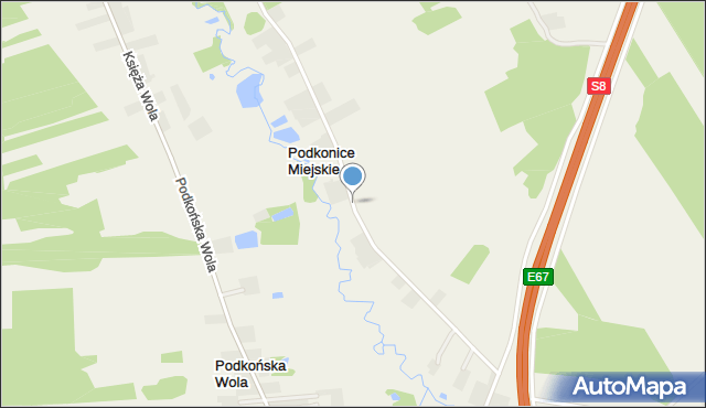 Podkonice Miejskie, Podkonice Miejskie, mapa Podkonice Miejskie