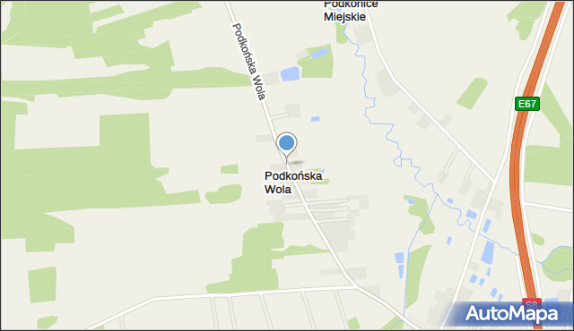 Podkońska Wola, Podkońska Wola, mapa Podkońska Wola