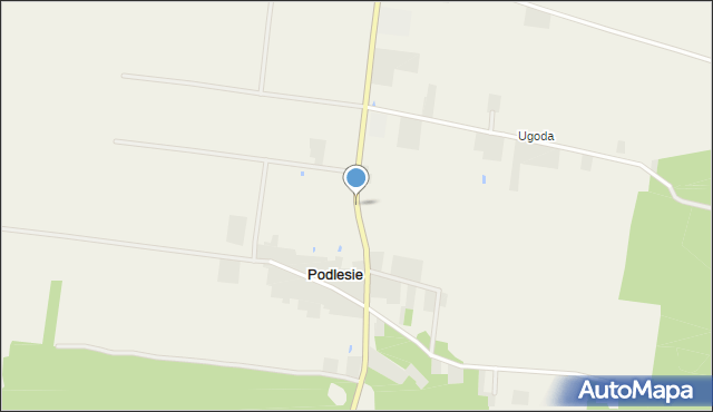 Podlesie gmina Zelów, Podlesie, mapa Podlesie gmina Zelów