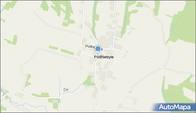 Podniebyle, Podniebyle, mapa Podniebyle