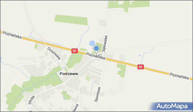 Podrzewie, Poznańska, mapa Podrzewie