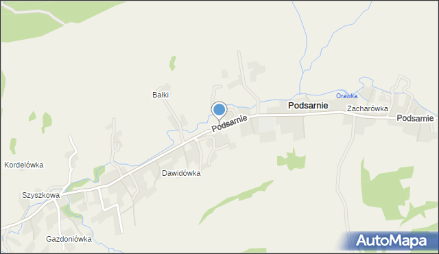 Podsarnie, Podsarnie, mapa Podsarnie