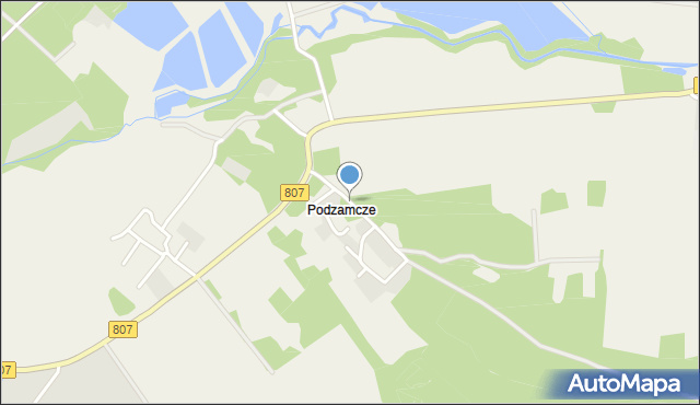 Podzamcze gmina Maciejowice, Podzamcze, mapa Podzamcze gmina Maciejowice