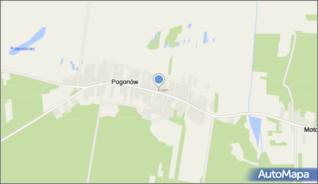 Pogonów gmina Baranów, Pogonów, mapa Pogonów gmina Baranów