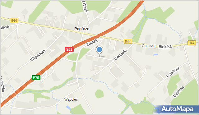 Pogórze gmina Skoczów, Podgórska, mapa Pogórze gmina Skoczów