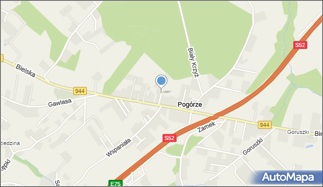 Pogórze gmina Skoczów, Podleśna, mapa Pogórze gmina Skoczów