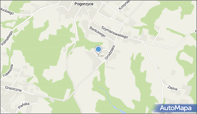 Pogorzyce, Podgrodzie, mapa Pogorzyce