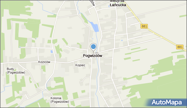 Pogwizdów gmina Czarna, Pogwizdów, mapa Pogwizdów gmina Czarna
