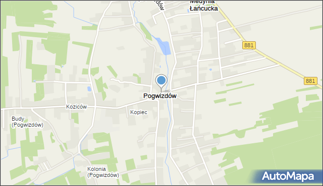 Pogwizdów gmina Czarna, Pogwizdów, mapa Pogwizdów gmina Czarna