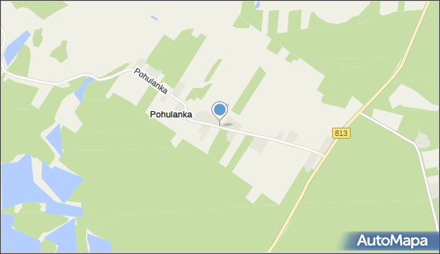 Pohulanka gmina Parczew, Pohulanka, mapa Pohulanka gmina Parczew