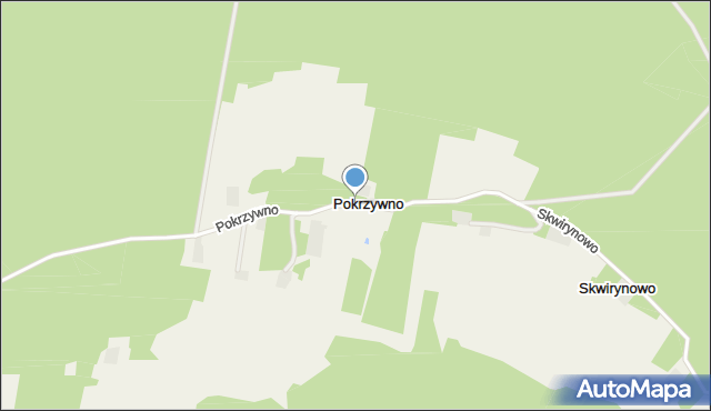Pokrzywno gmina Czernikowo, Pokrzywno, mapa Pokrzywno gmina Czernikowo