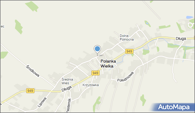 Polanka Wielka, Północna, mapa Polanka Wielka