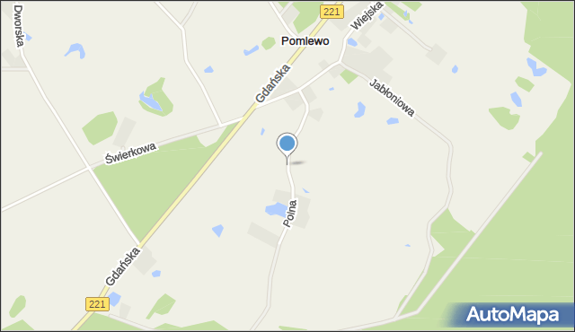 Pomlewo, Polna, mapa Pomlewo