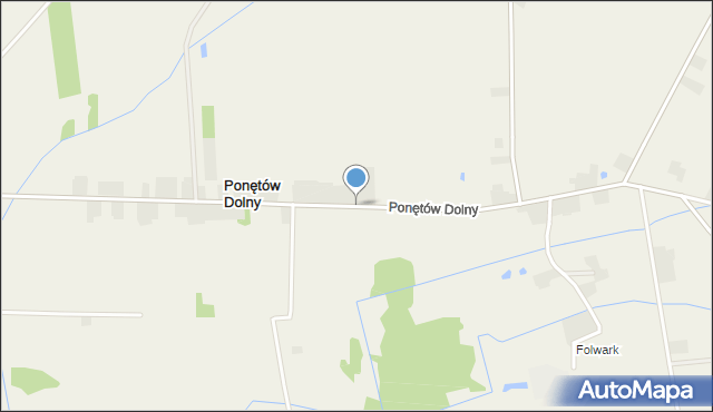 Ponętów Dolny, Ponętów Dolny, mapa Ponętów Dolny