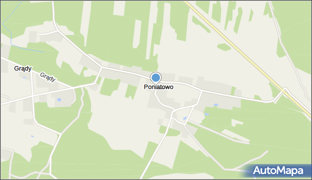 Poniatowo gmina Małkinia Górna, Poniatowo, mapa Poniatowo gmina Małkinia Górna