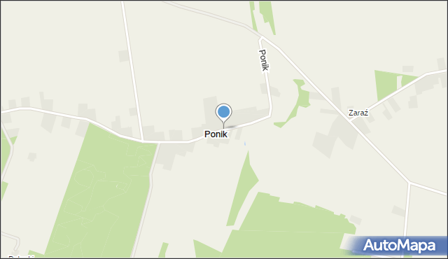 Ponik gmina Staszów, Ponik, mapa Ponik gmina Staszów