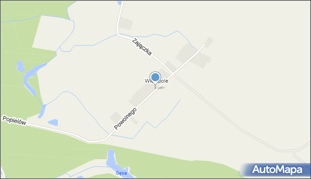 Popielów powiat opolski, Powolnego, mapa Popielów powiat opolski