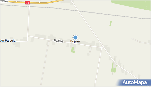 Popień gmina Rogów, Popień, mapa Popień gmina Rogów