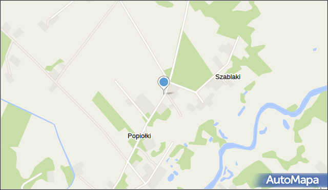 Popiołki gmina Turośl, Popiołki, mapa Popiołki gmina Turośl