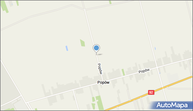 Popów gmina Łowicz, Popów, mapa Popów gmina Łowicz