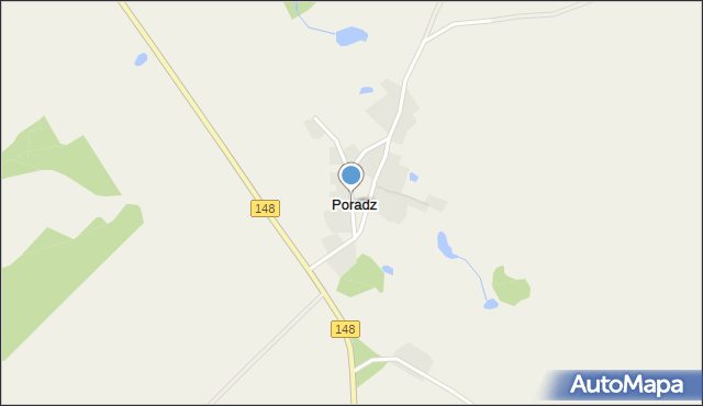 Poradz gmina Łobez, Poradz, mapa Poradz gmina Łobez