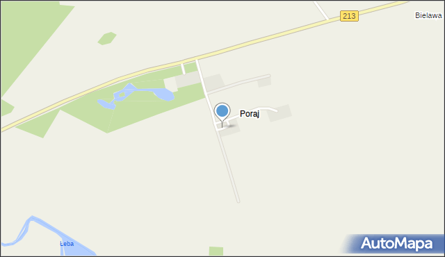 Poraj gmina Wicko, Poraj, mapa Poraj gmina Wicko