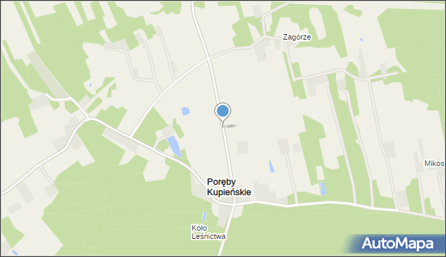 Poręby Kupieńskie, Poręby Kupieńskie, mapa Poręby Kupieńskie