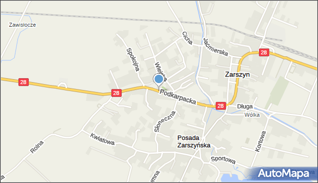 Posada Zarszyńska, Podkarpacka, mapa Posada Zarszyńska