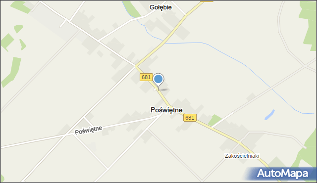 Poświętne powiat białostocki, Poświętne, mapa Poświętne powiat białostocki