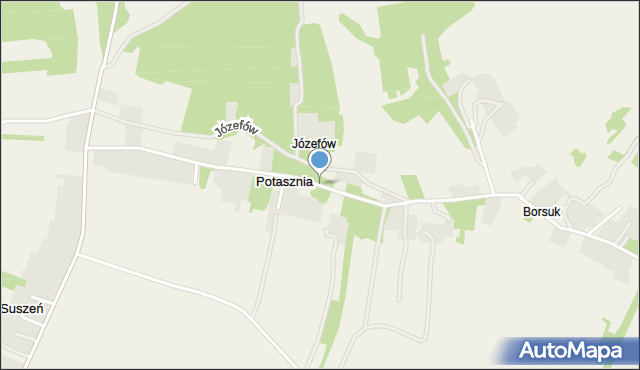 Potasznia gmina Rudnik, Potasznia, mapa Potasznia gmina Rudnik