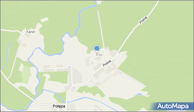 Potępa, Poziomkowa, mapa Potępa