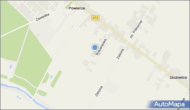 Powiercie, Południowa, mapa Powiercie