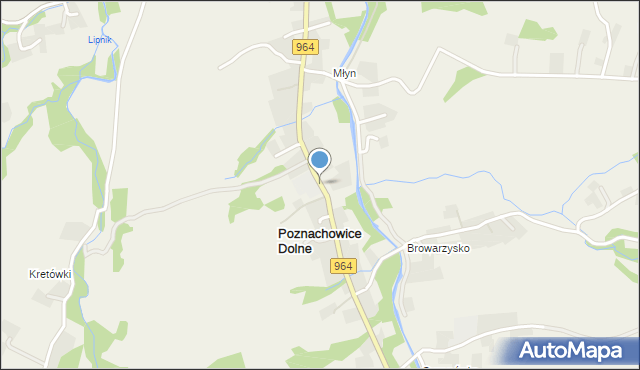 Poznachowice Dolne, Poznachowice Dolne, mapa Poznachowice Dolne