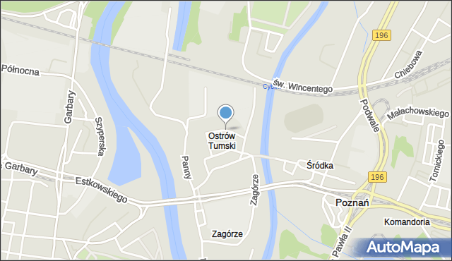 Poznań, Posadzego Ignacego, ks., mapa Poznania