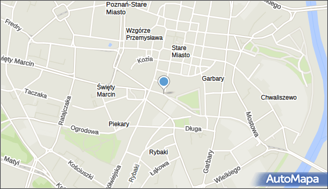 Poznań, Podgórna, mapa Poznania